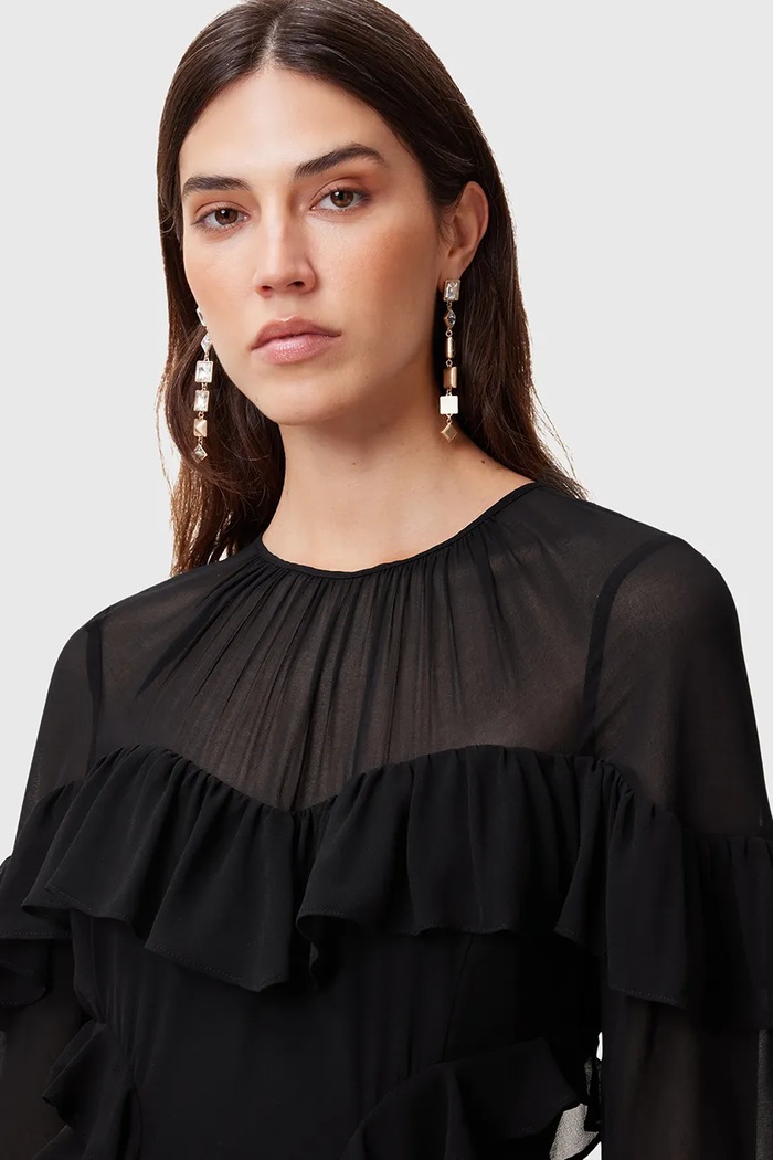 Φόρεμα AllSaints NAT W191DC μαύρο SS25