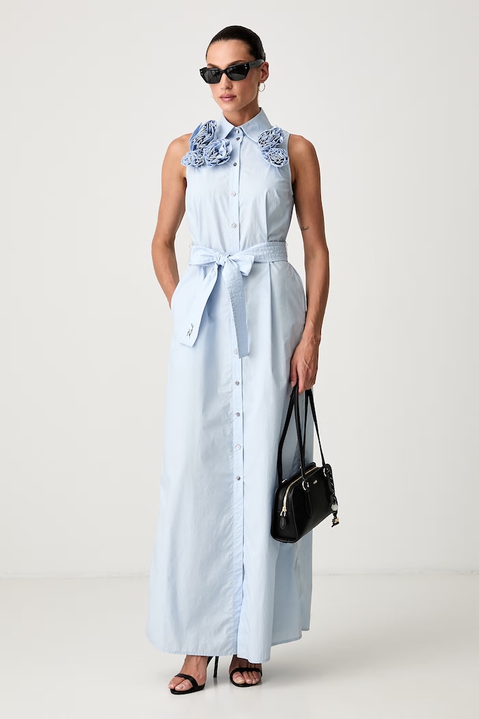 Karl Lagerfeld σεμιζιέ βαμβακερή A2W13004 μπλε SS26