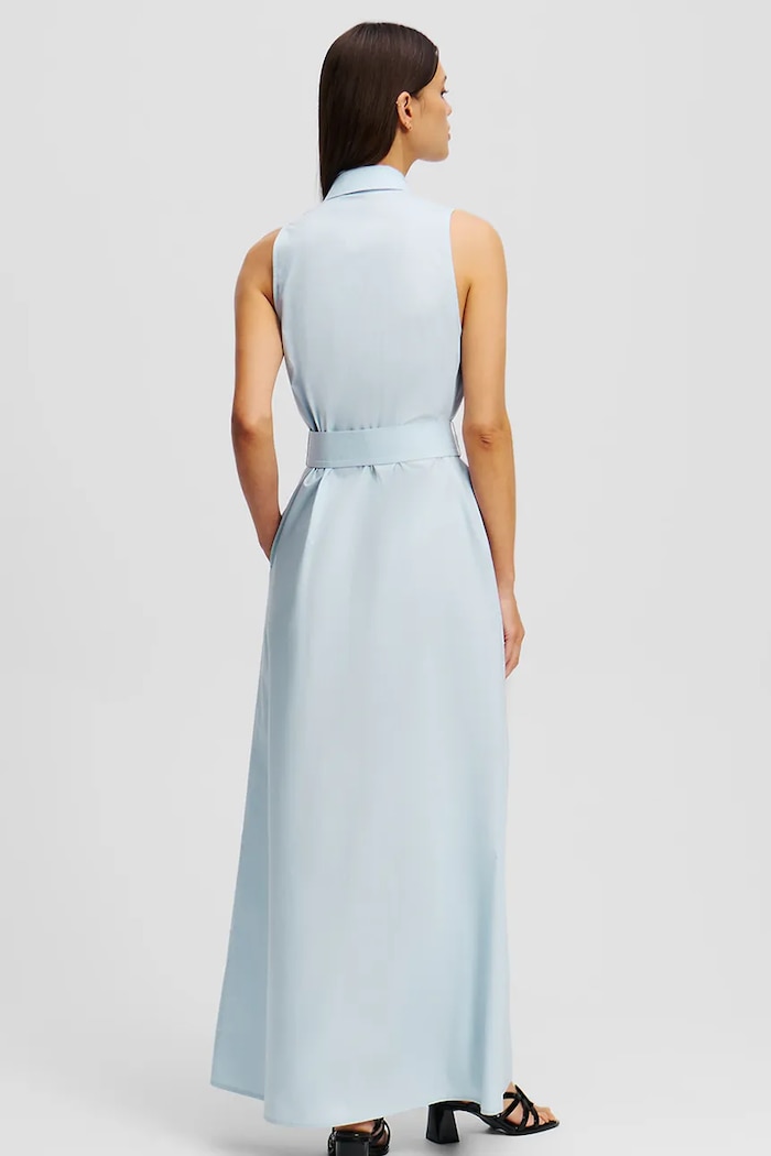 Хлопковое платье Karl Lagerfeld A2W13004 голубой SS26