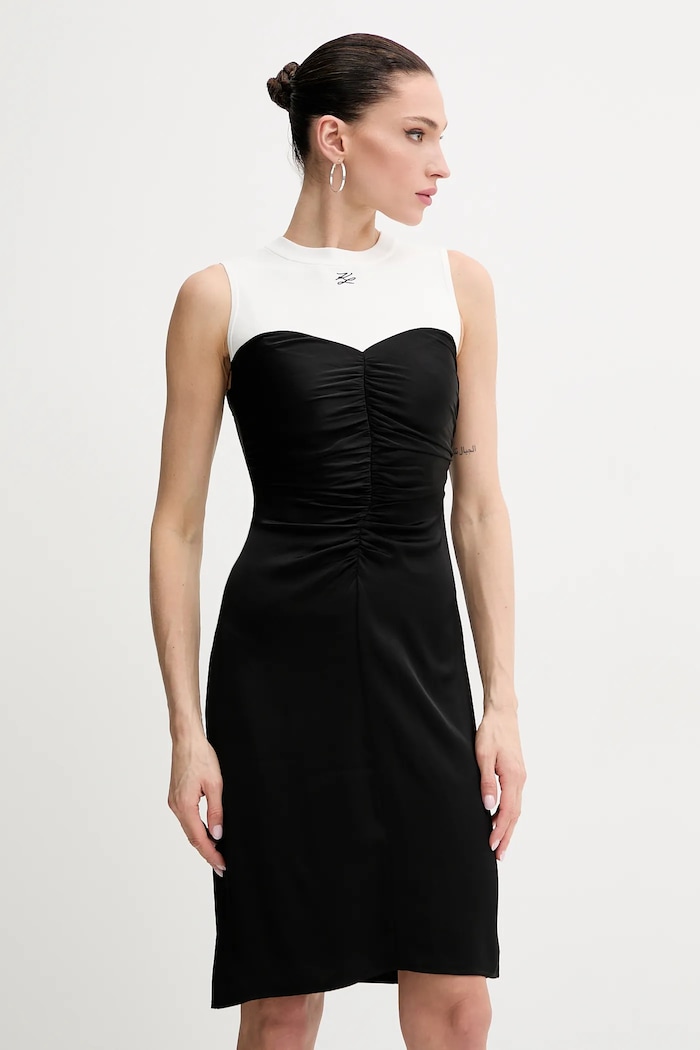 Рокля Karl Lagerfeld еластичен черен A2W13003