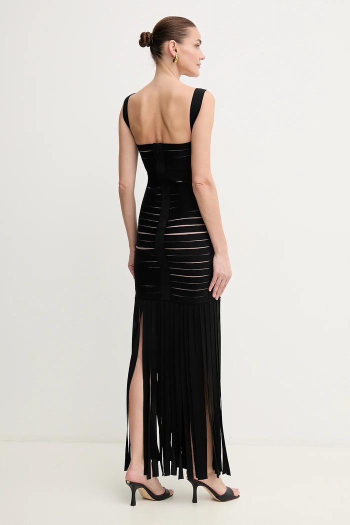 Oblačila Obleka Herve Leger Alessandra FFR8513700 črna