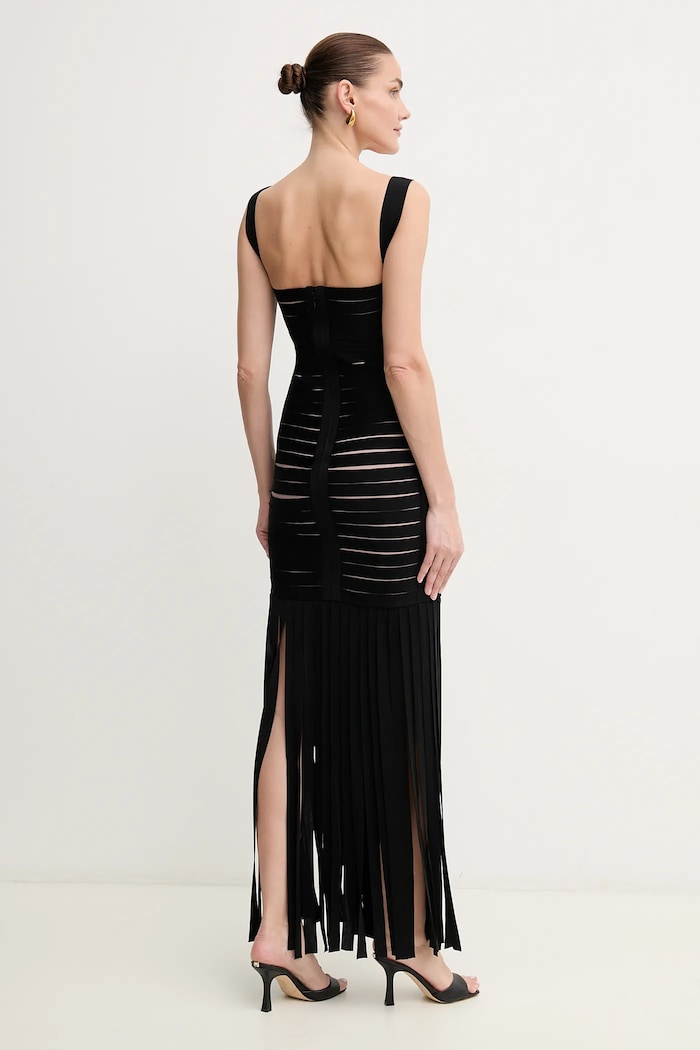 Oblačila Obleka Herve Leger Alessandra FFR8513700 črna