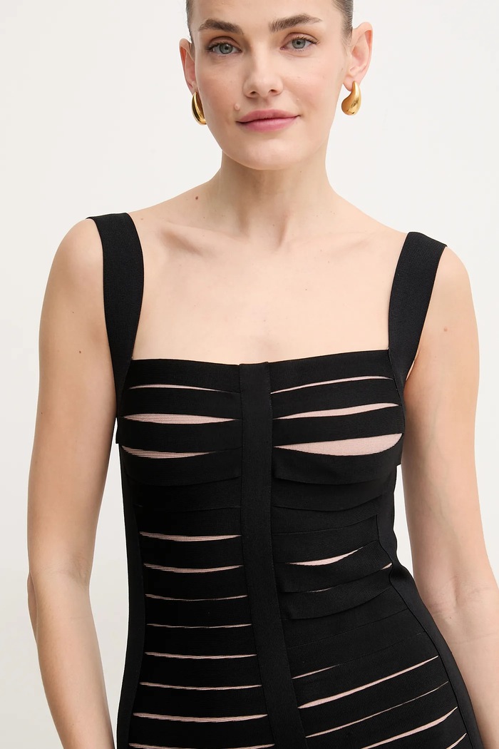 Obleka Herve Leger Alessandra črna FFR8513700