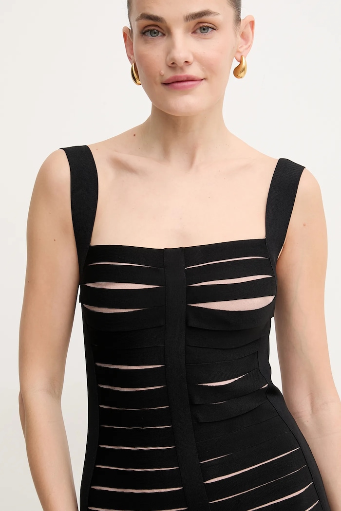 Obleka Herve Leger Alessandra črna FFR8513700