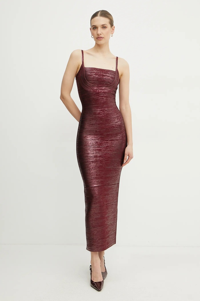 Oblečenie Šaty Herve Leger Gemma HFL8503778 burgundské
