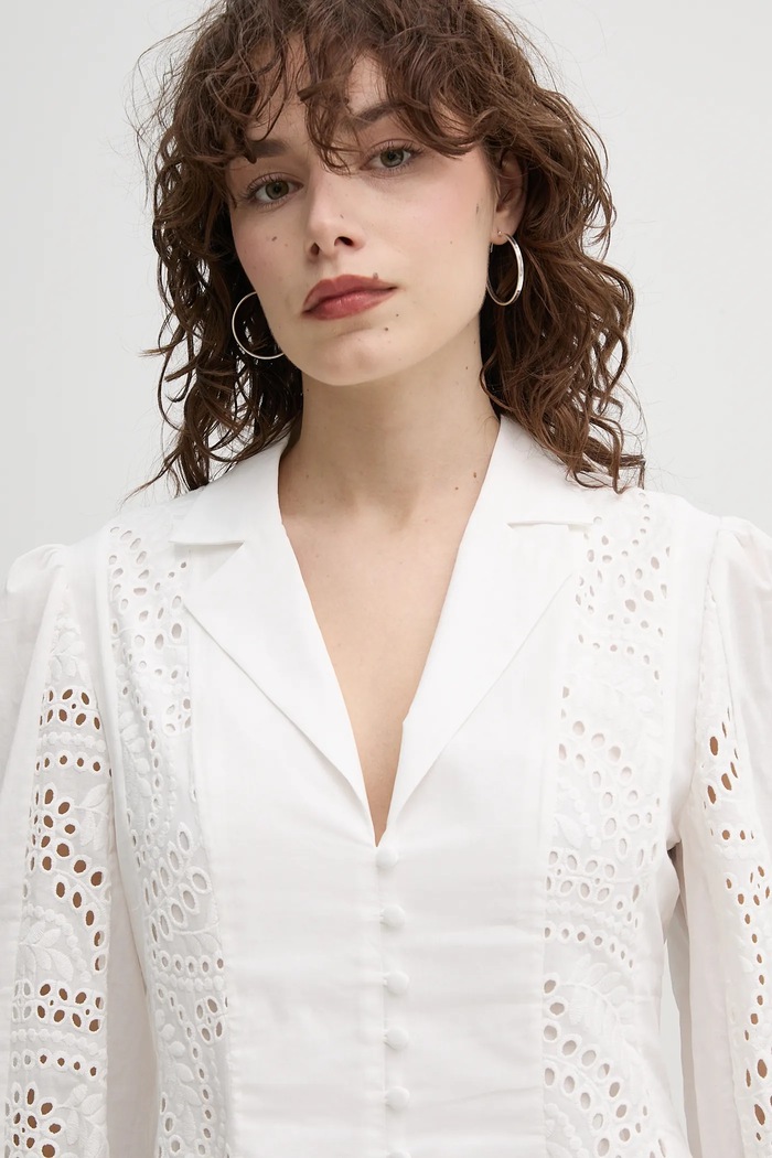 ISABELLE BLANCHE sukienka bawełniana biały IS25SS.A107.T023