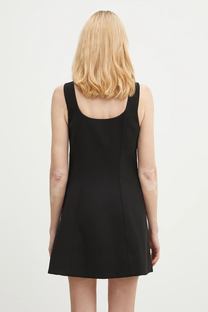Odzież GANNI sukienka Bonded Crepe Mini W0187 czarny