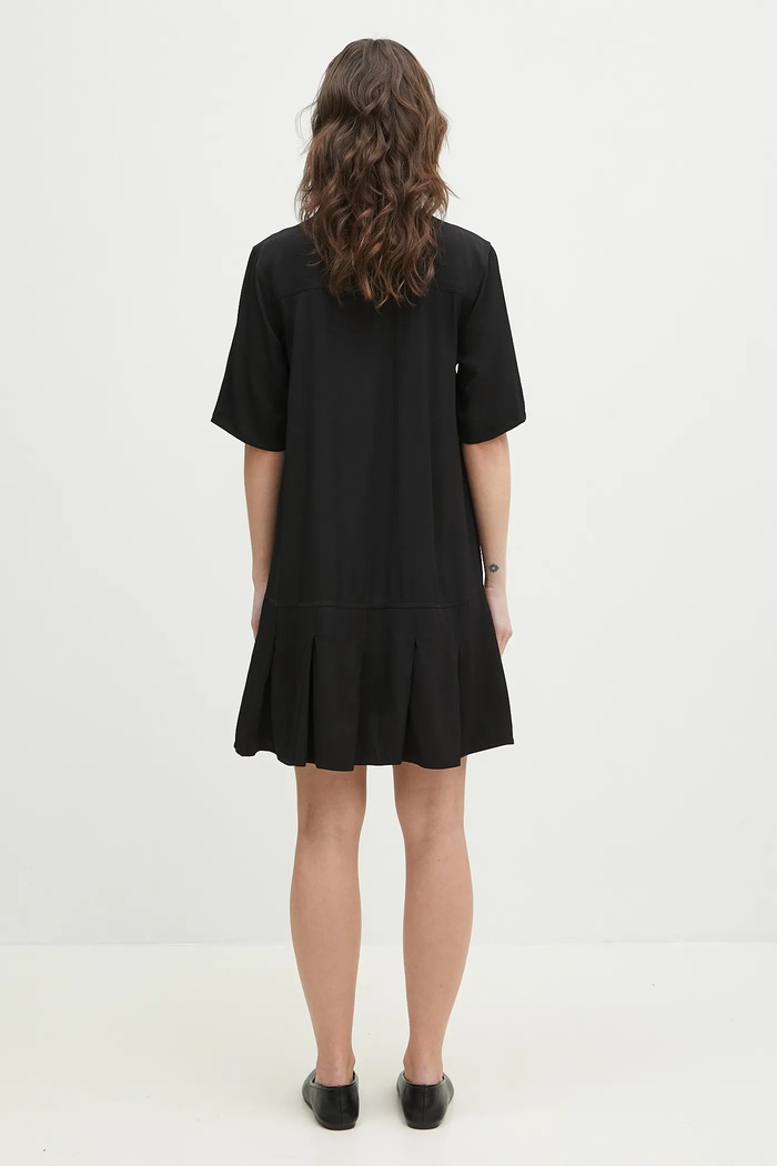 Odzież GANNI sukienka Viscose Twill Mini W0083 czarny