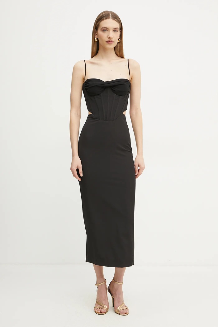 Bardot ruha vállas fekete 58535DB
