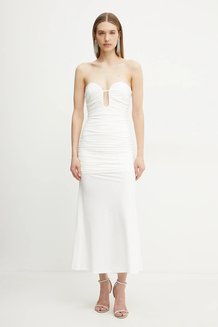Šaty Bardot maxi bílá 59692DB1