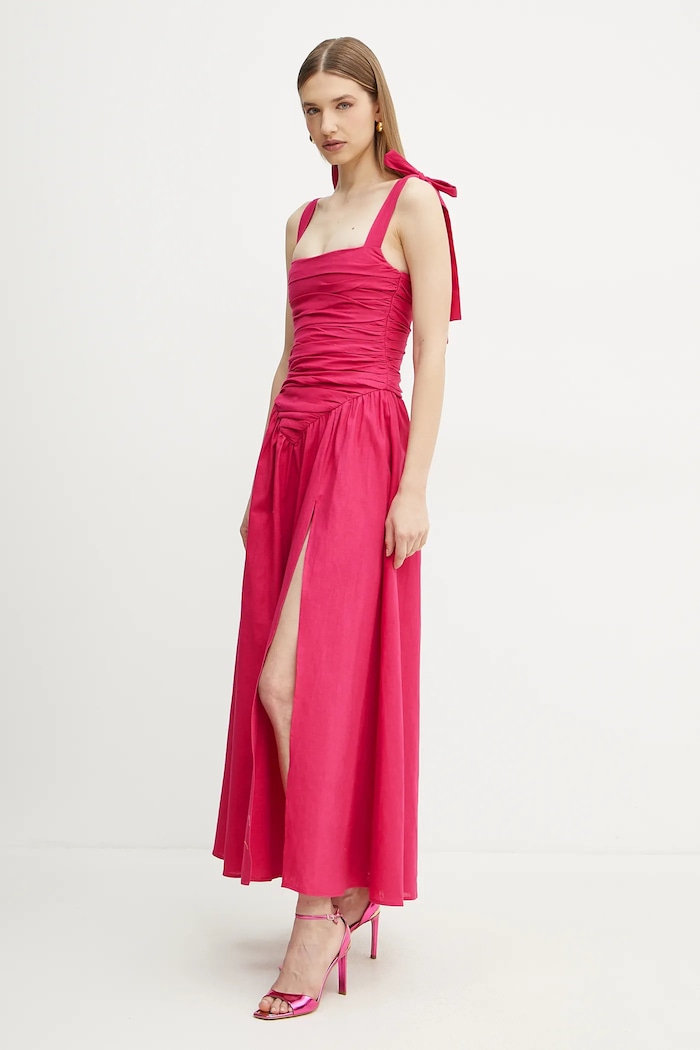 Bardot rochie din in 59877DB roz SS25