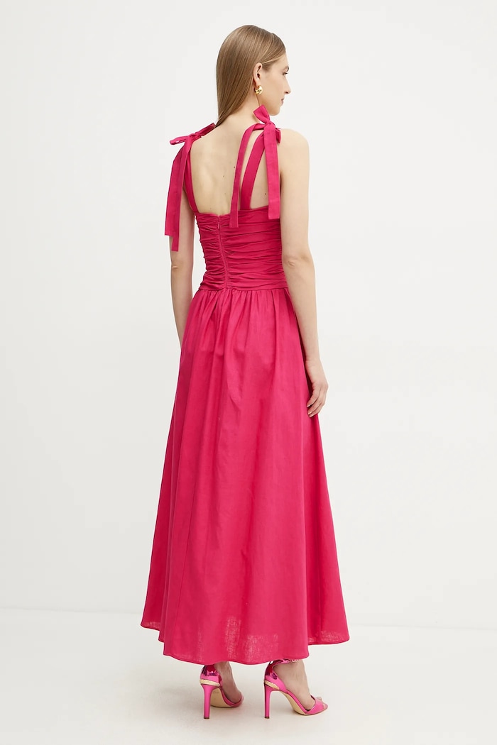 Îmbrăcăminte Bardot rochie din in 59877DB roz
