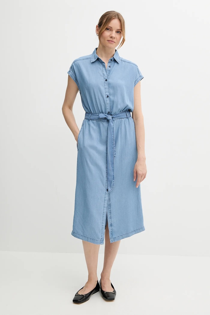 United Colors of Benetton sukienka 4KHNDV0BI niebieski SS25