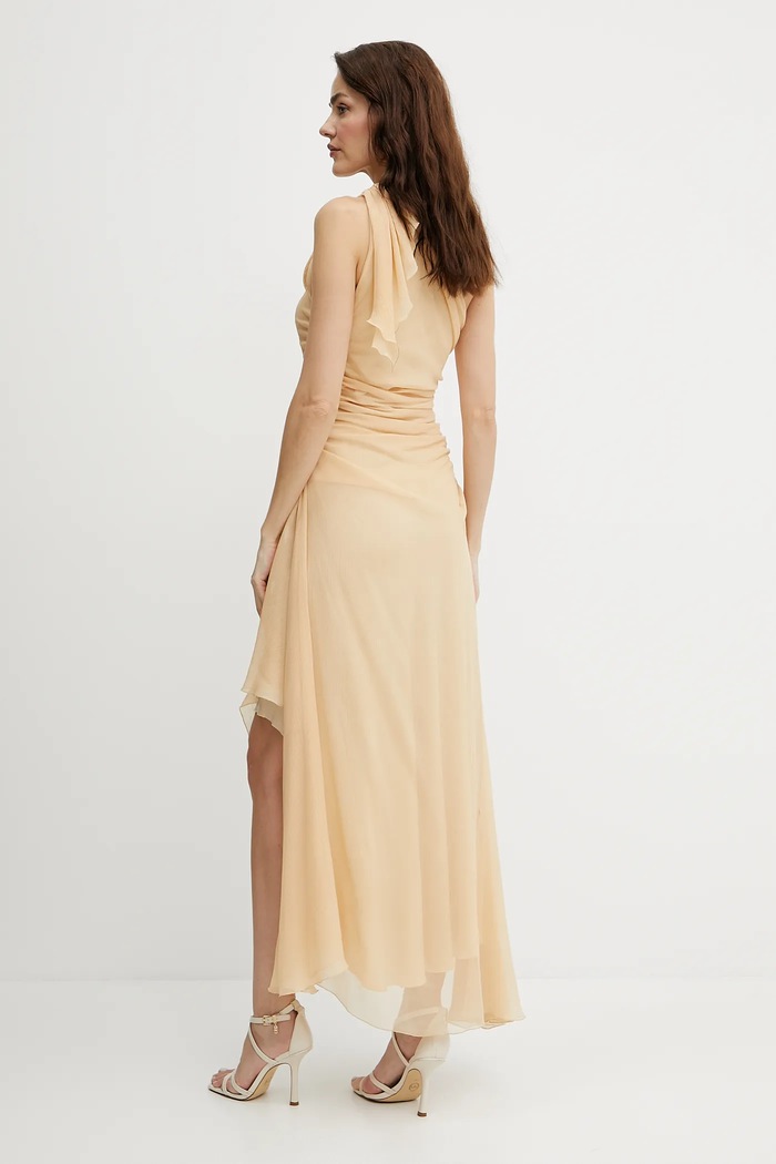 Ρούχα Μεταξωτό φόρεμα Victoria Beckham 1225WDR006487C μπεζ
