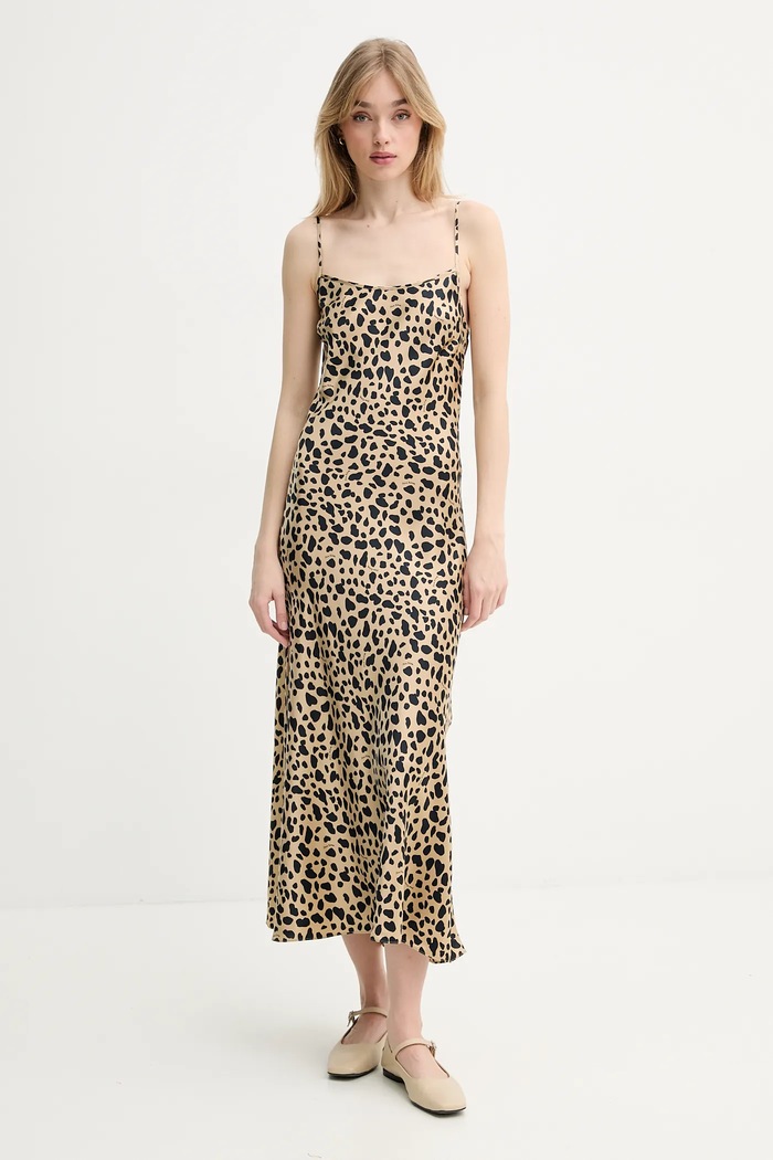 FROM FUTURE rochie de mătase midi bej WRO00005