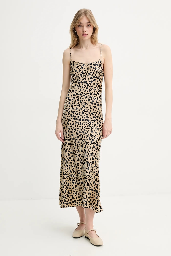 FROM FUTURE rochie de mătase midi bej WRO00005