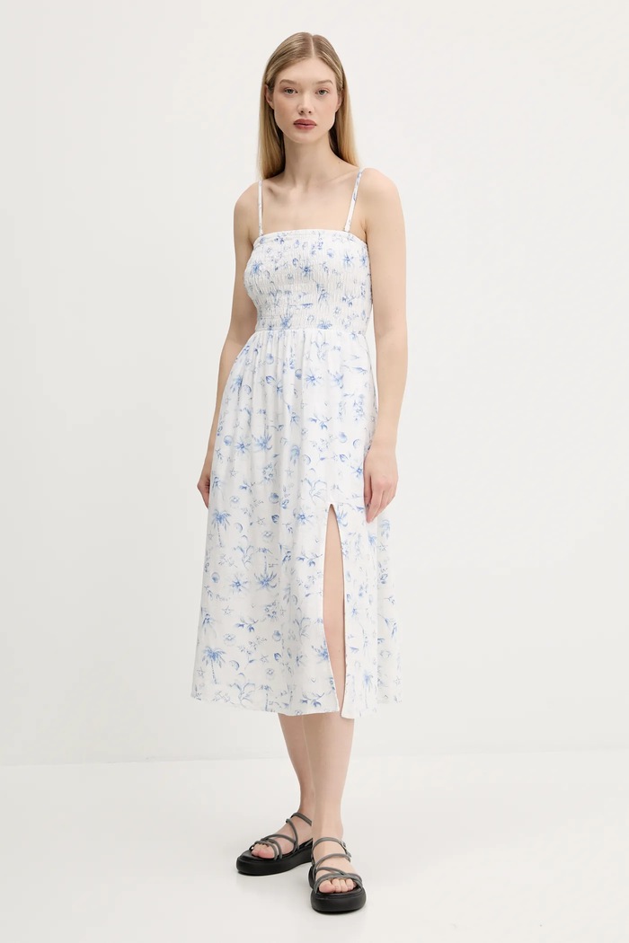 Ленена рокля Hollister Co. KI359.1209.108 бежов SS25