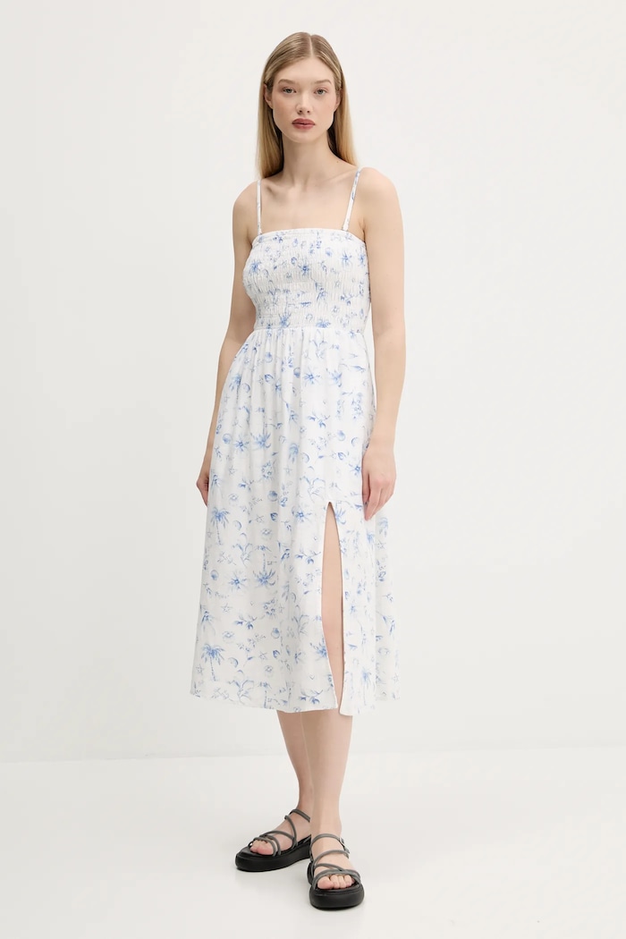 Ленена рокля Hollister Co. KI359.1209.108 бежов SS25