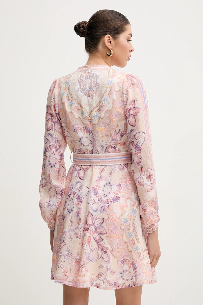 Abbigliamento Hale BOB vestito di lino Miranda 4ZCA612A rosa