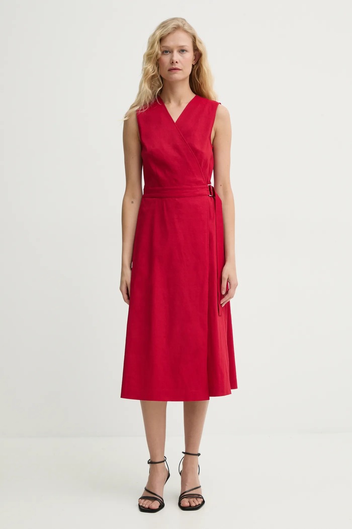 Theory Rochie din in P0303606 rosu SS25