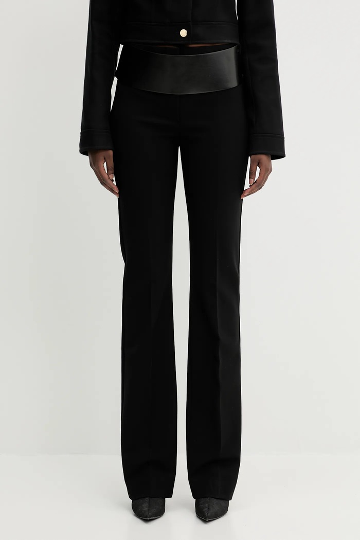 Sportmax spodnie Angolo1234 z elastanem czarny 2512131043600