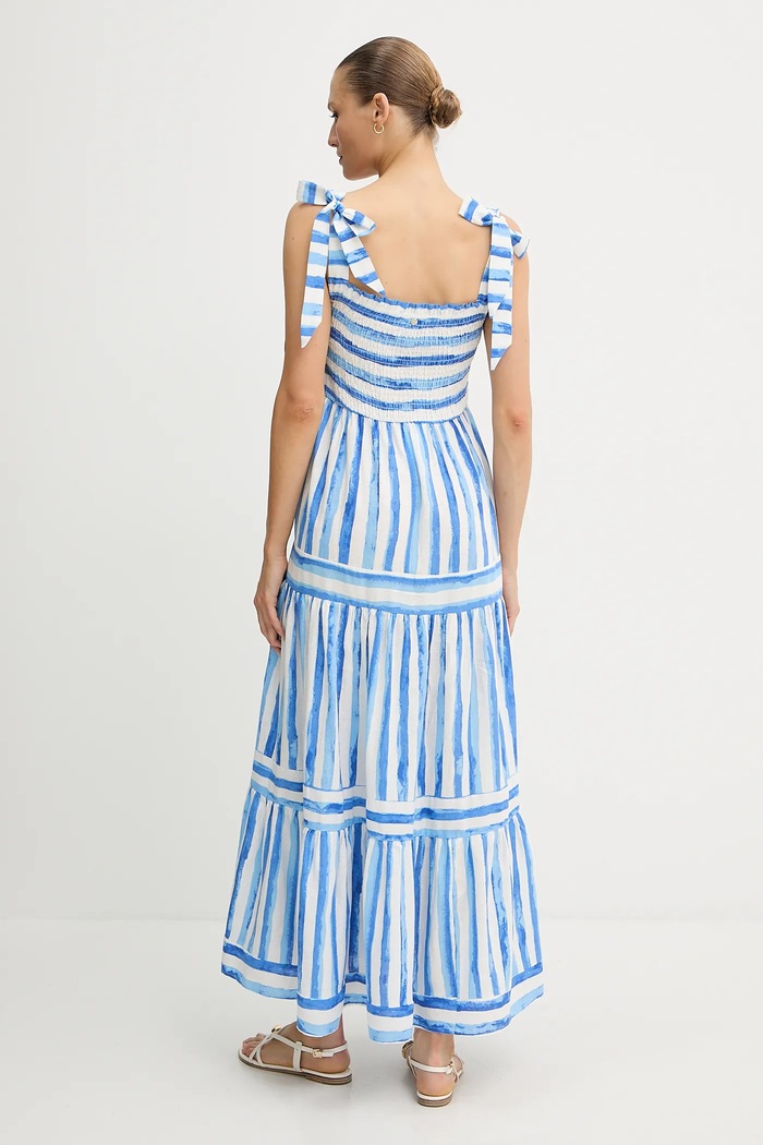 Λινό φόρεμα Pedro del Hierro 3819823 μπλε SS25