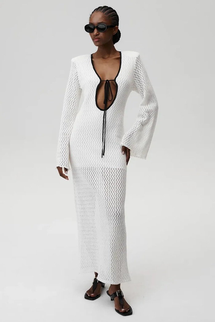Undress Code rochie din bumbac Venice Dress legat alb 902