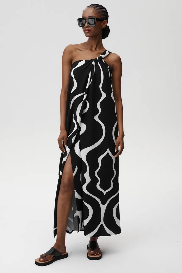 Undress Code sukienka z domieszką lnu Theia Dress 903 multicolor SS25
