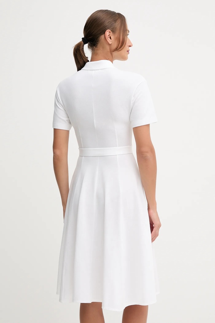 Îmbrăcăminte Lacoste rochie de vară din bumbac EF9621 alb