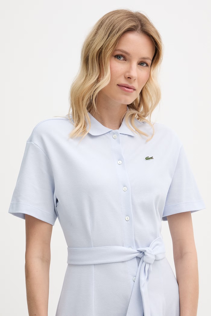 Lacoste Καλοκαιρινό απλό βαμβακερό μπλε EF9621