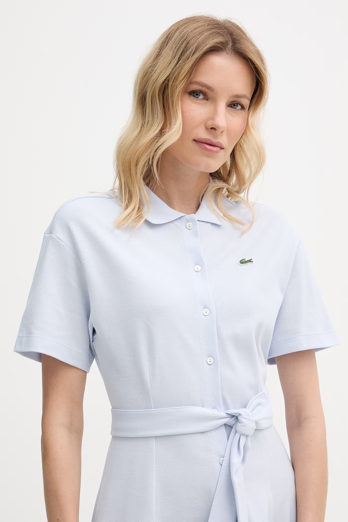 Lacoste Καλοκαιρινό απλό βαμβακερό μπλε EF9621