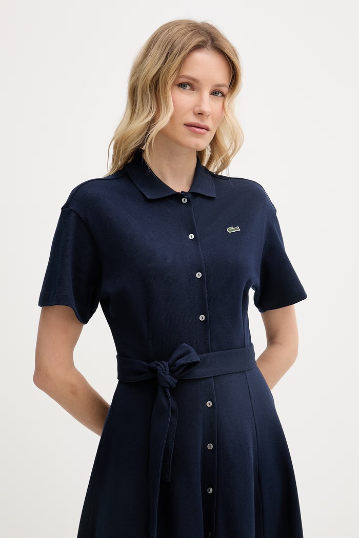 Lacoste Poletna obleka bombažna mornarsko modra EF9621