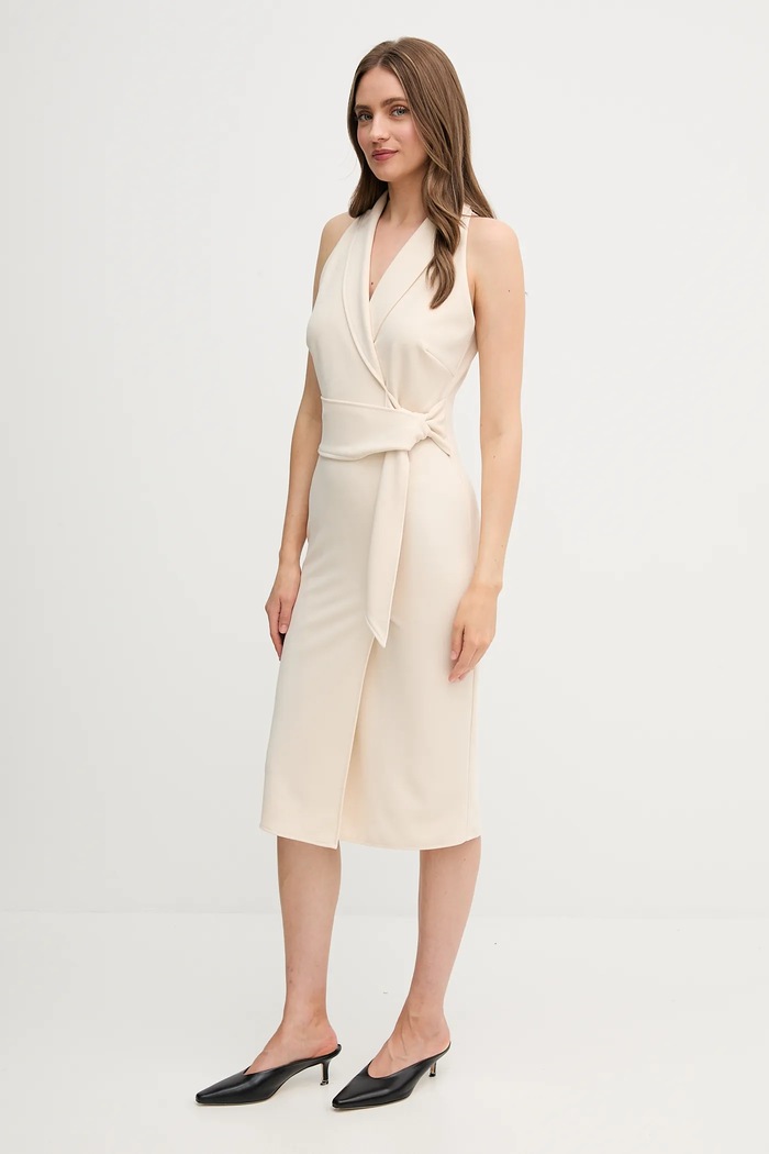 Φόρεμα Sandro Ferrone S18XBESAY μπεζ SS25