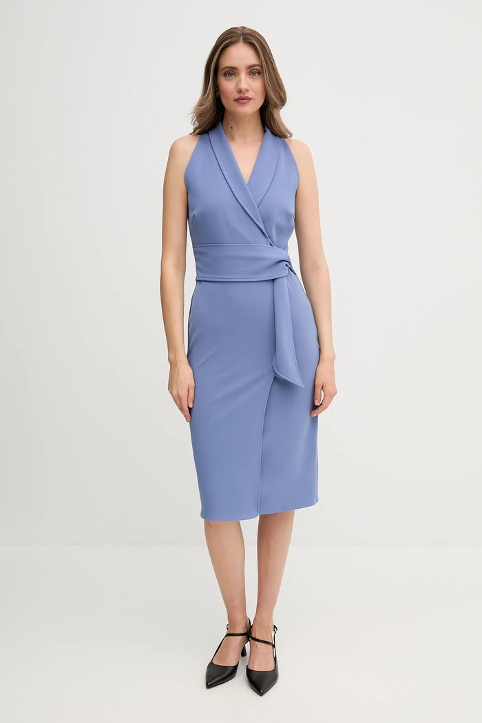 Sandro Ferrone rochie cu guler albastru S18XBESAY
