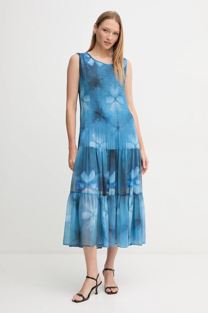 Sandro Ferrone rochie midi albastru S32XBEMABELLE
