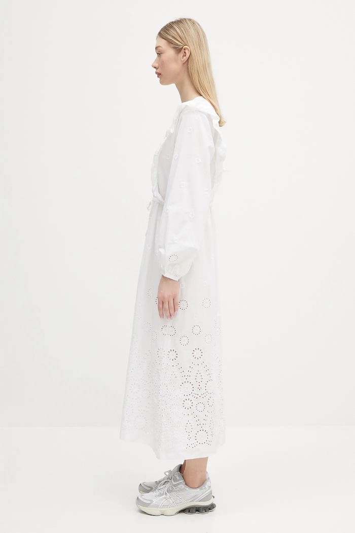 Bavlnené šaty A.P.C. Robe Ginger COHFF.F35154 biela SS25
