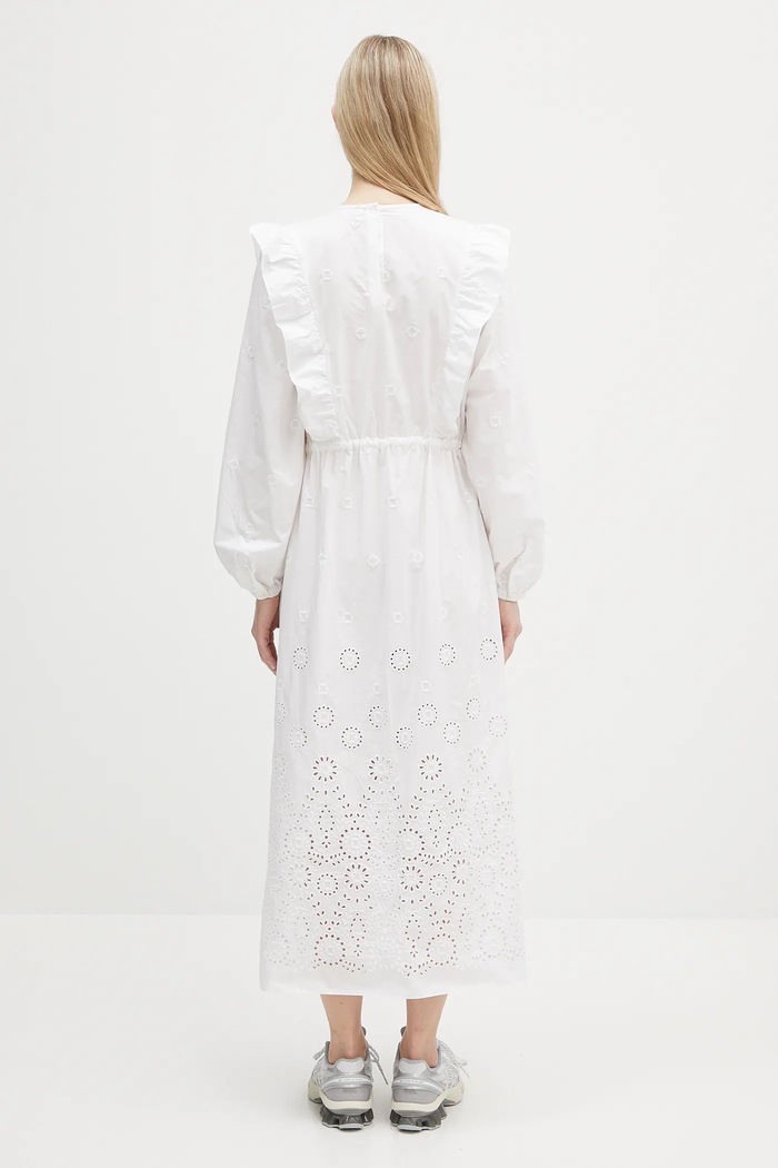 Oblečenie Bavlnené šaty A.P.C. Robe Ginger COHFF.F35154 biela