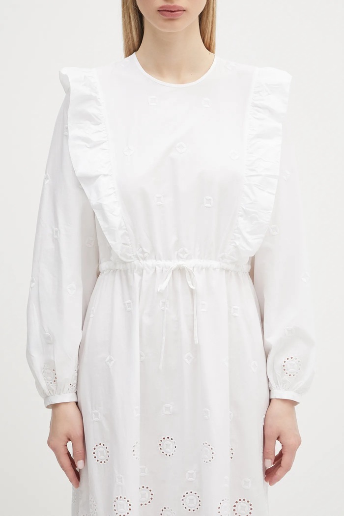 Bavlnené šaty A.P.C. Robe Ginger biela COHFF.F35154