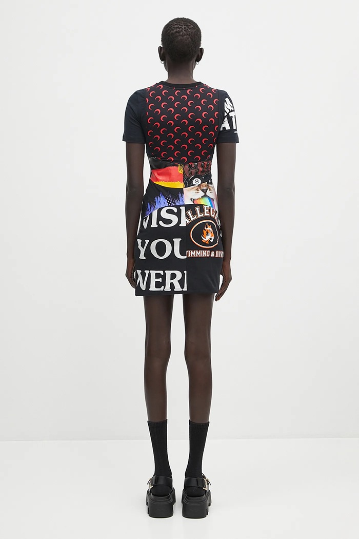 Clothing Marine Serre dress Regenerated Graphic T-Shirts Mini WDR230A.UJER0003 black