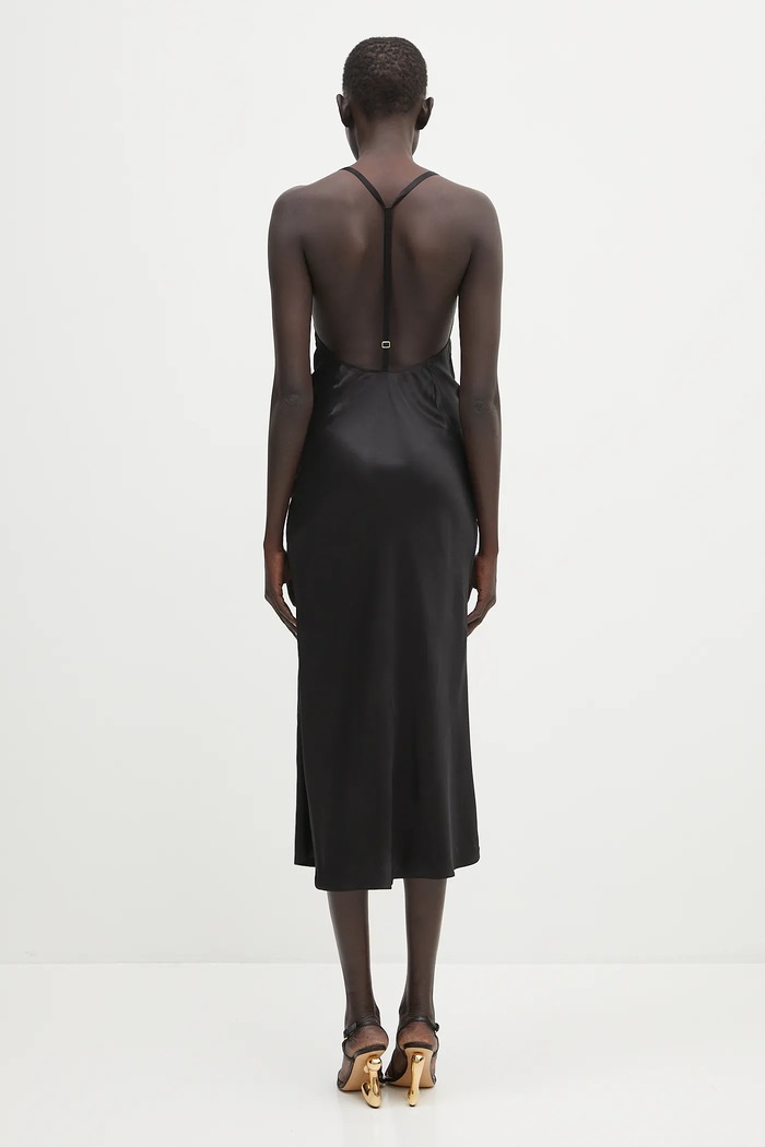 Abbigliamento Marine Serre vestito Satin Slip WDR302B.CWOV0056 nero