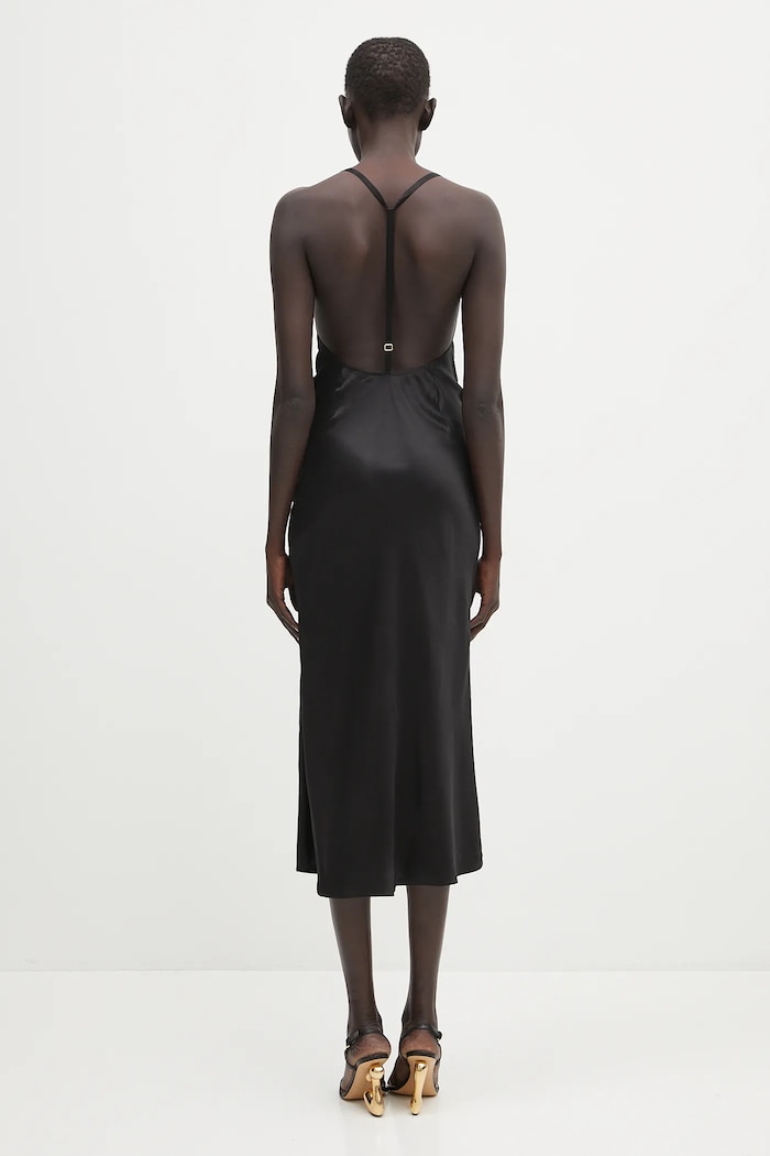 Abbigliamento Marine Serre vestito Satin Slip WDR302B.CWOV0056 nero