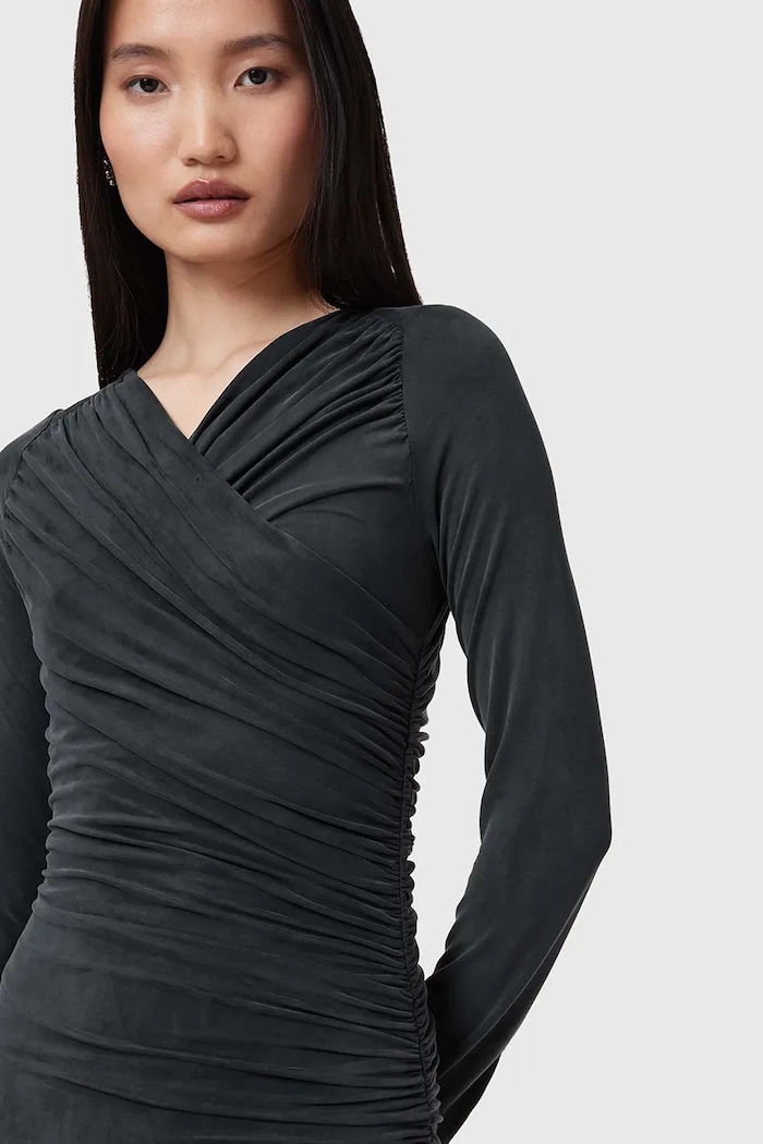 Ruházat AllSaints ruha HANAKO CUPRO W015DC fekete
