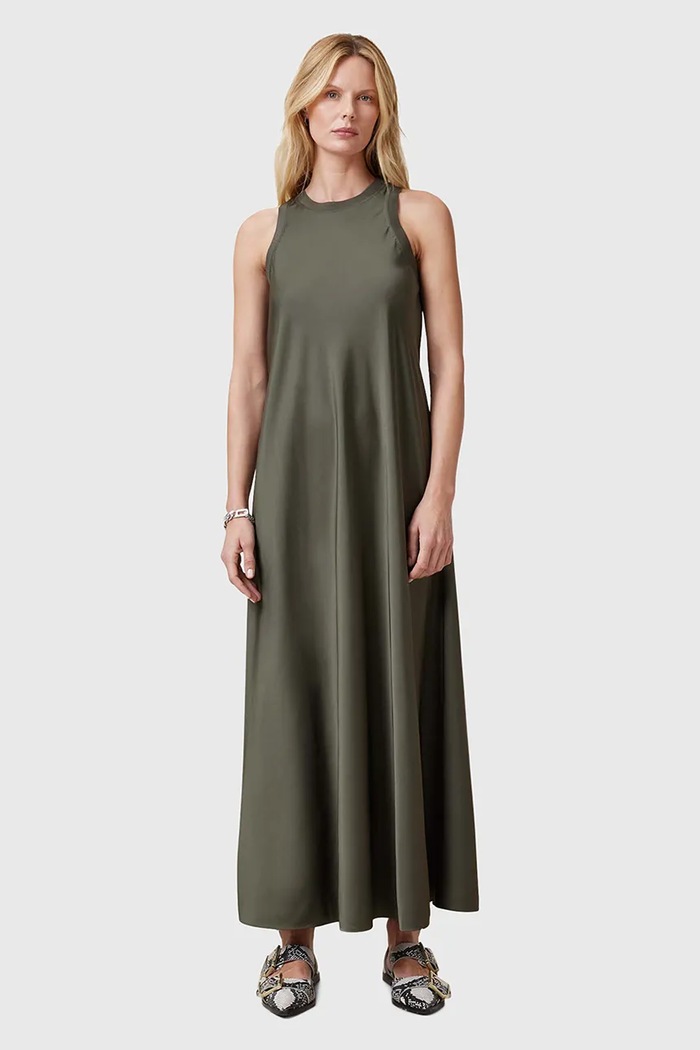 AllSaints sukienka AIDA z elastanem zielony W082DC