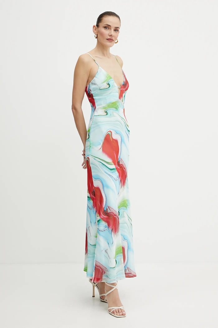 Haljina Bardot 59870DB tirkizna SS25