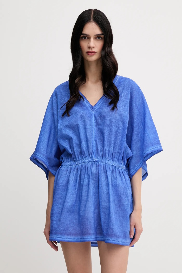 Bavlněné šaty United Colors of Benetton mini fialová 4OPJ5V02G