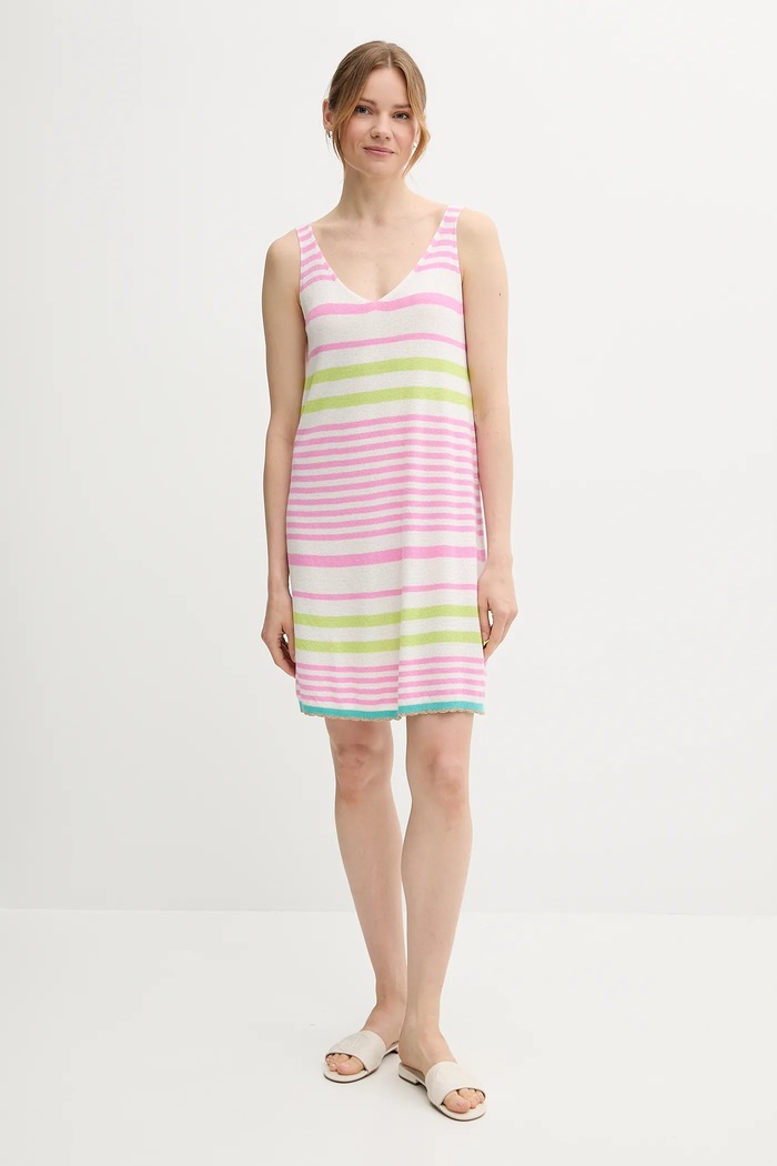 United Colors of Benetton sukienka bawełniana 11945V006 różowy SS25