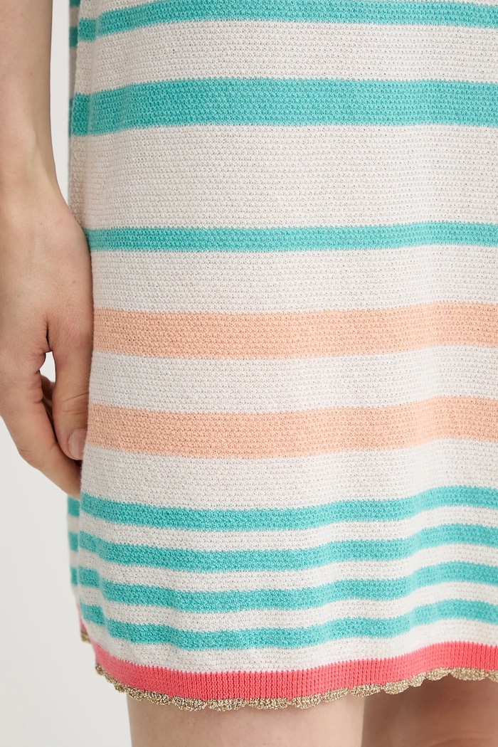 United Colors of Benetton sukienka bawełniana 11945V006 turkusowy