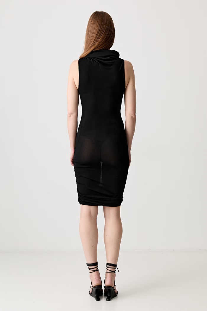 Odzież Rick Owens Lilies sukienka gładka z wiskozą LI01E4523CVI czarny