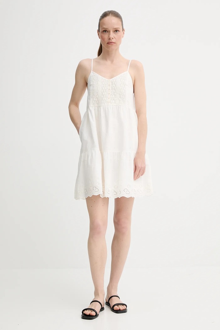 Pamučna haljina Levi's CORA SL MINI DRESS 001RJ bež SS25