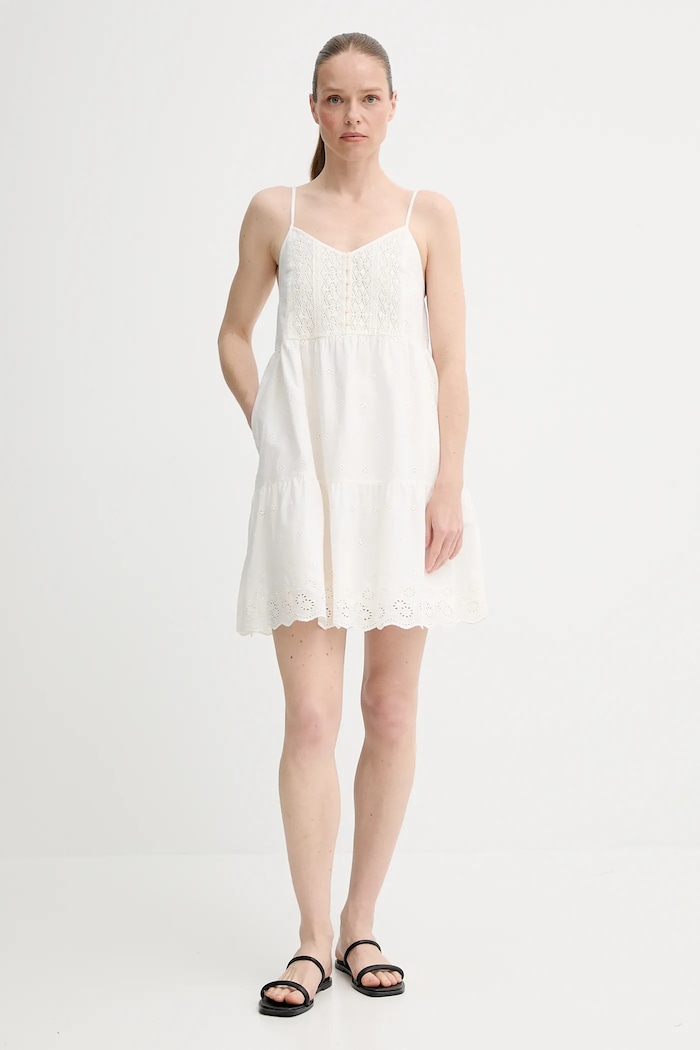 Pamučna haljina Levi's CORA SL MINI DRESS 001RJ bež SS25